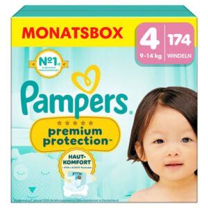 Pampers Premium Protection, Gr. 4 Maxi, 9-14kg, Monatsbox (1x 174 Windeln)