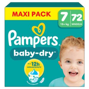 Pampers Baby-Dry Windeln, Gr.7 Extra Large 15+kg, Maxi Pack (1 x 72 Windeln)