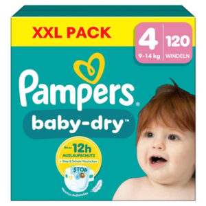 Pampers Baby-Dry Windeln, Gr.4 Maxi 9-14kg, XXL Pack (1 x 120 Windeln)